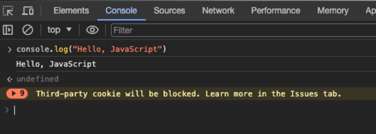 JavaScript console.log