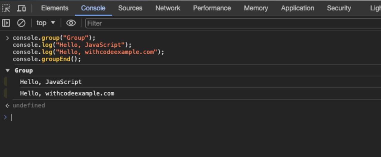 Javascript console.group和console.groupEnd