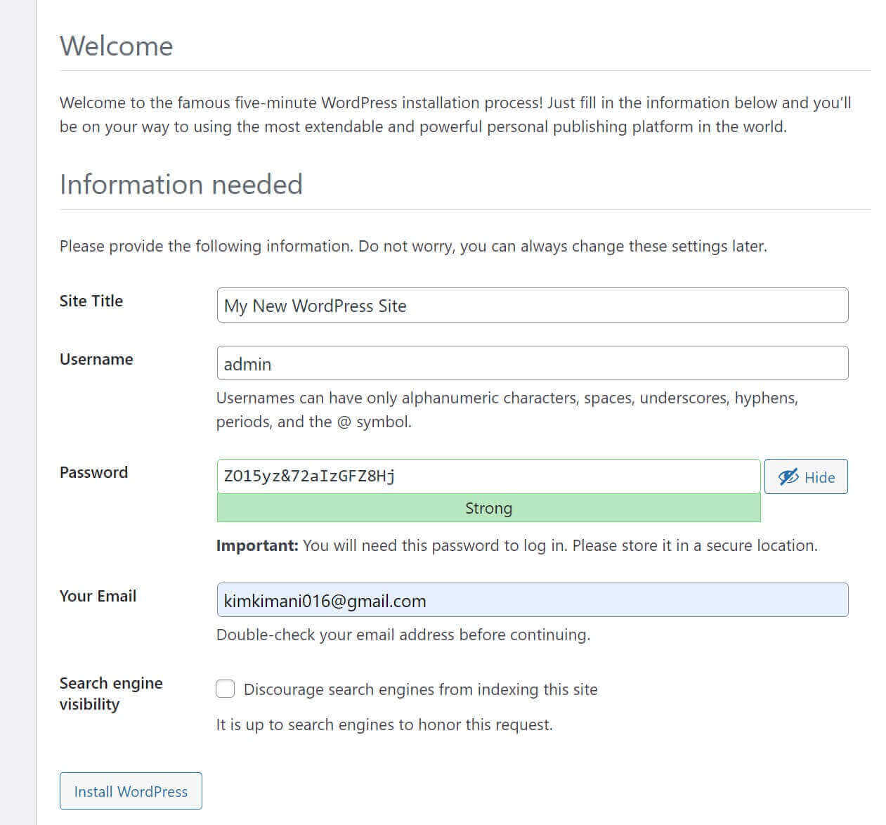 访问 Portainer 上的 WordPress