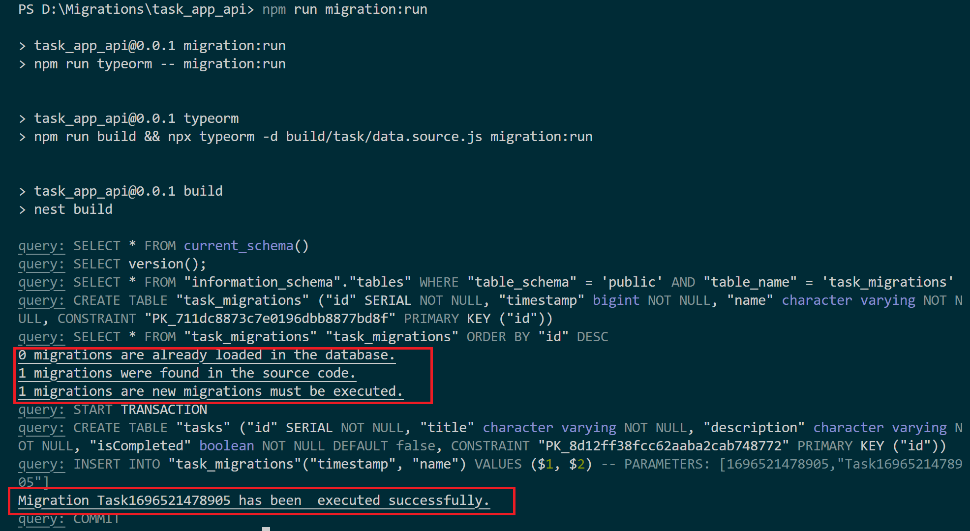 在NestJS中创建、生成和运行带有PostgreSQL的TypeORM Migration