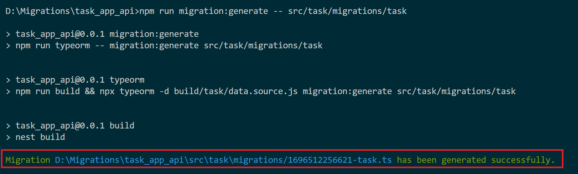 在NestJS中创建、生成和运行带有PostgreSQL的TypeORM Migration