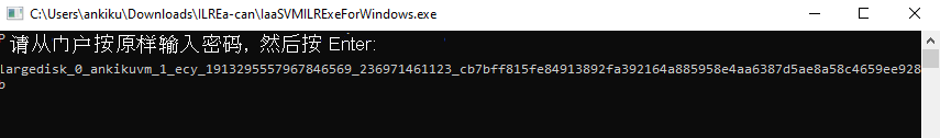 Screenshot shows the executable output for file restore from VM.